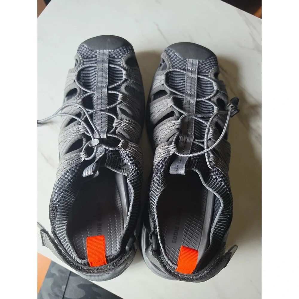 Eddie Bauer Men's Water Sandals Gray Adj/Strap Tie Size 12M BNWT